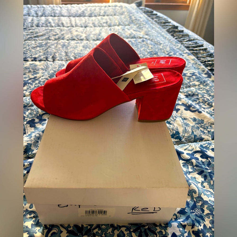 Gap NWT Red Suede Mule Slides~9.5